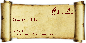Csanki Lia névjegykártya